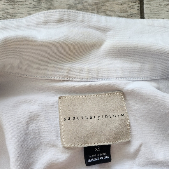 Sanctuary Denim Womens Light Blue Long Sleeve Kyle Classic Jean Jacket XS Collar - Picture 11 of 14